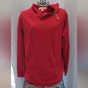 Michael Kors Red Sweatshirt with Gold Zipper